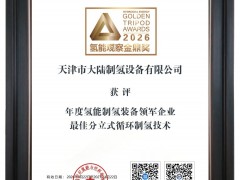 喜報|大陸制氫亮相CHEC2026大會,實力斬獲氫能觀察“金鼎獎”